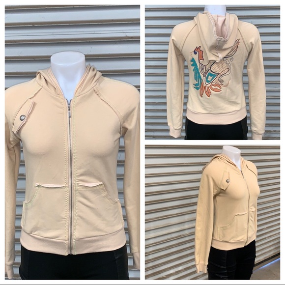 Lucy Tops - Lucy collection zip sweatshirt rooster appliqué